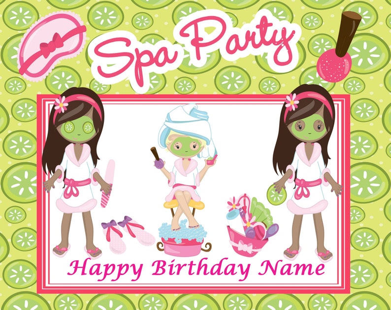 African American Spa Party Edible cake cupcake cookie toppers