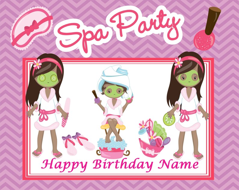 African American Spa Party Edible cake cupcake cookie toppers