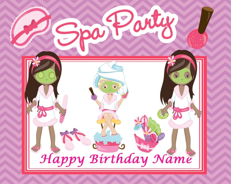 African American Spa Party Edible cake cupcake cookie toppers