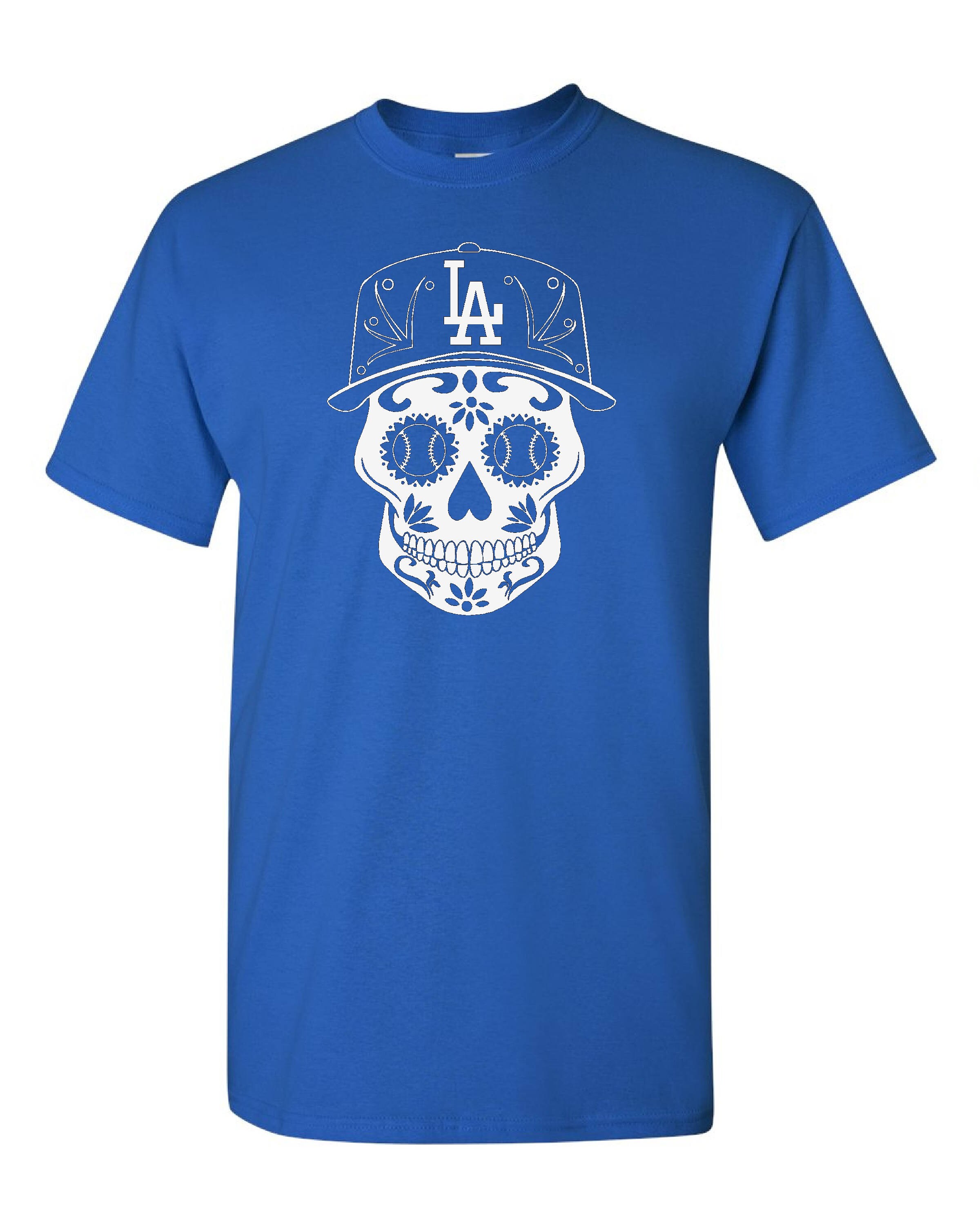 Los Angeles Dodgers Shirt Dia de los Muertos Skull Dodgers Etsy