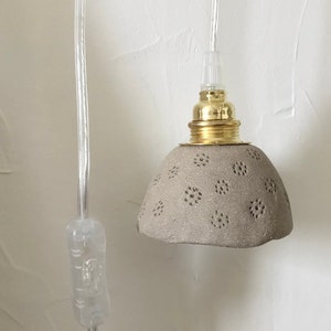 Lampe Baladeuse design en coton blanc et or - Sésame
