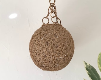 Suspension boule ficelle vintage