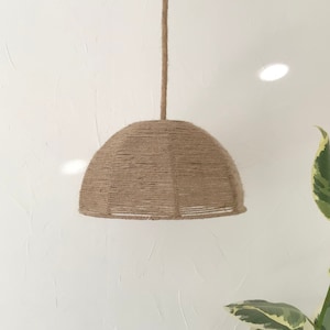 Handmade boho jute pendant light