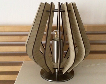 Lampe moderne en lamelles bois