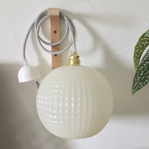 White plastic ball pendant from the 70s