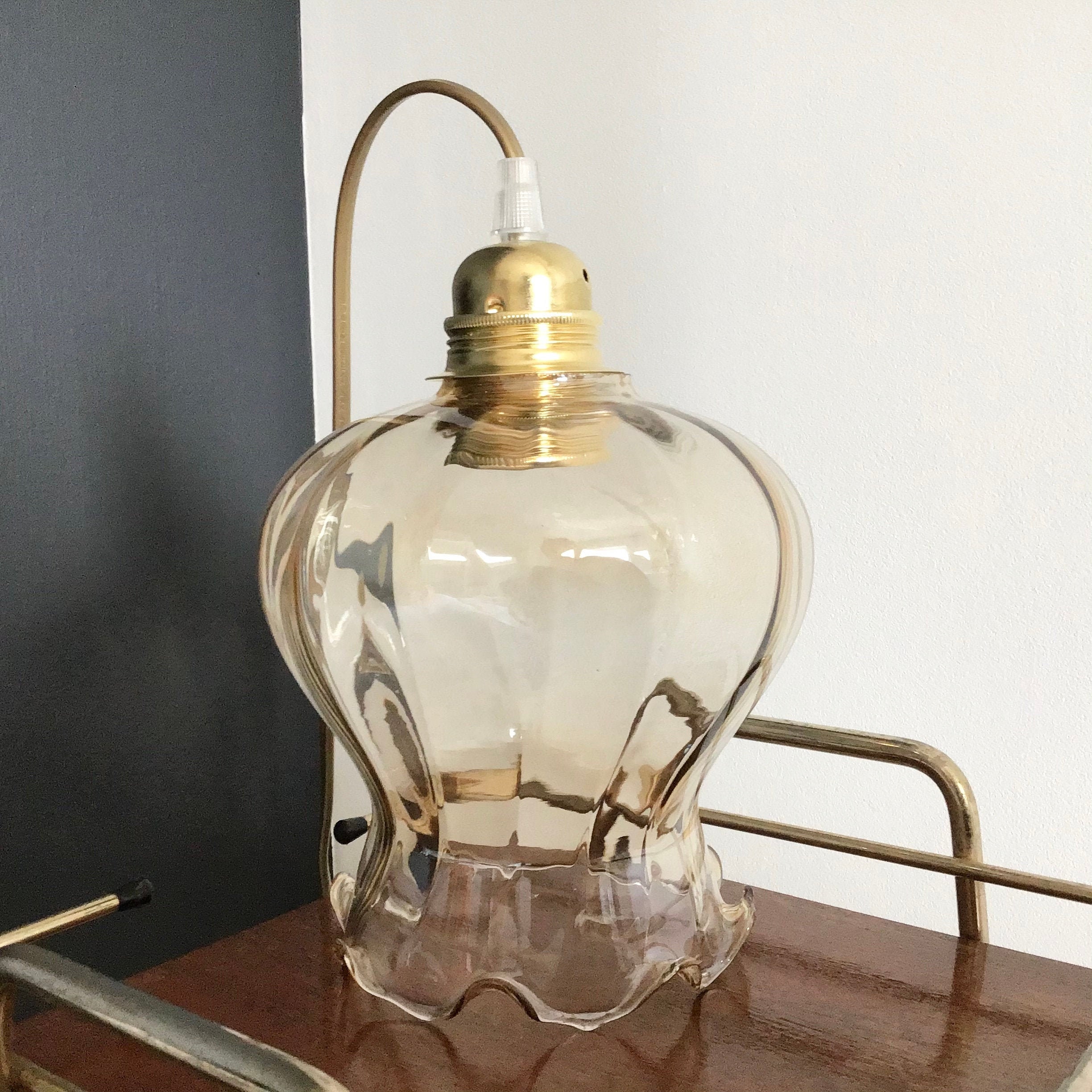 Lampe Globe Verre Vintage