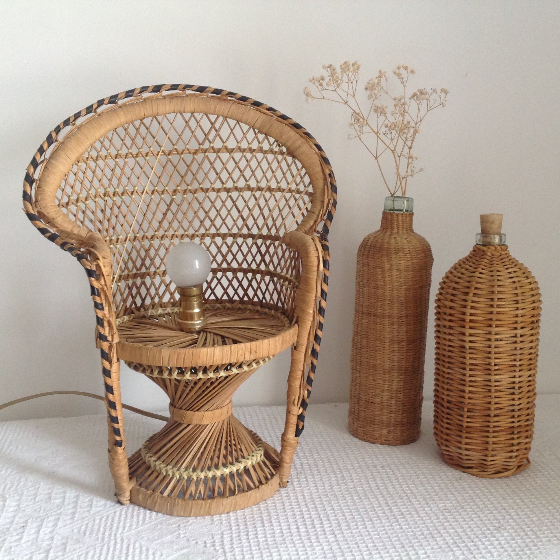 Lampe Rotin Chaise Tressée