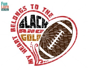 Download Free My Heart Belongs To The Blue And Gold Football Etsy SVG Cut Files