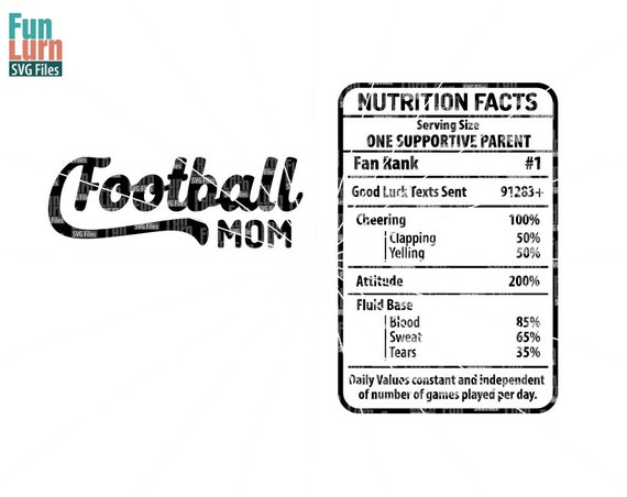 Download Football Mom Nutrition Facts Svg Football Mom Digital Etsy