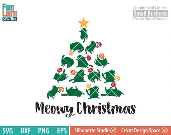 Download Meowy Christmas Svg Cat Christmas Tree Svg Christmas Svg Etsy