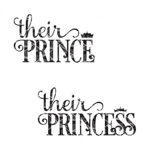 Their Prince SVG, their princess SVG , crown, baby girl, baby boy,  svg png dxf eps cutting files for silhouette, cricut machines