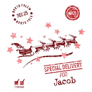 Christmas SVG, Santa bag Design svg, Sleigh, stars, special delivery, north pole svg png dxf eps use with Silhouette Cameo, Cricut Air etc