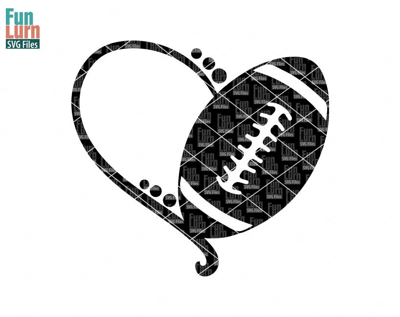 Football heart SVG,Football SVG, heart monogram frame ,Digital Cuttin…