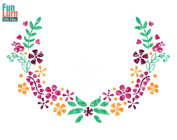 Download Flower wreath frameflowers leaveswreathLeaf Wreath SVG | Etsy