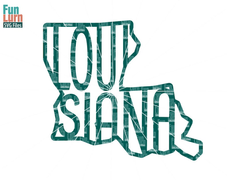 Louisiana Svg Louisiana Word Art Louisiana Map Typography Etsy