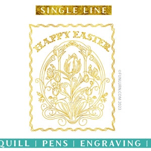 Art Deco Ostern Svg, Art Deco Ostern, Art Nouveau Ostern svg, Vintage Valentinstag svg, Single Line svg, Zum Gravieren, Folien quill