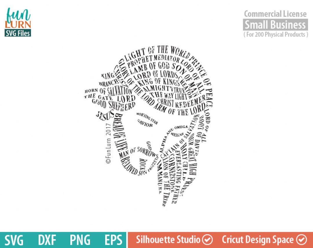 Jesus Word Art SVG, Christian Silhouette (digital SVG File) - Etsy