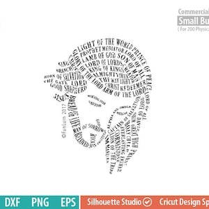 Jesus Word art svg, His name, Christ, Lord, King of Kings, Lord of Lords, Christian, Jesus, Church, svg png dxf eps zip for cameo, cricut