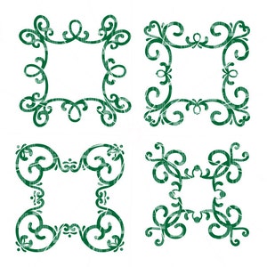 Square flourish monogram frame, monogram svg, cut file, cutting file, square  monogram SVG, dxf, eps, png to use with silhouette, cameo