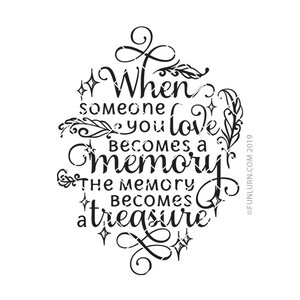 Quand quelqu’un que vous aimez devient un souvenir que la mémoire devient un trésor, dans la mémoire aimante, Memorial Ornament svg, souvenir ,Memory Lantern