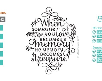 Memorial Ornament SVG, Memory Lantern Quote (Digital File)
