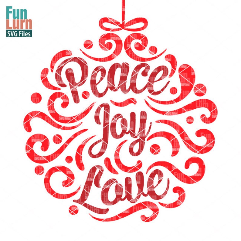 Download Peace Joy Love svg Ornamnent Christmas SVG leaf swirl | Etsy