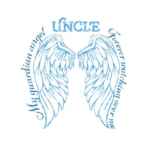 Ailes d’Angel SVG, mon ange gardien SVG, oncle, dans la mémoire, souvenir, svg, dxf png eps zip