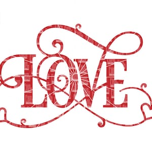 Amore SVG, cuore, turbinio, Amore, arte parola, ornamento di Natale, torta topper, San Valentino svg png dxf eps utilizzare con Silhouette Cameo, Cricut Air ecc