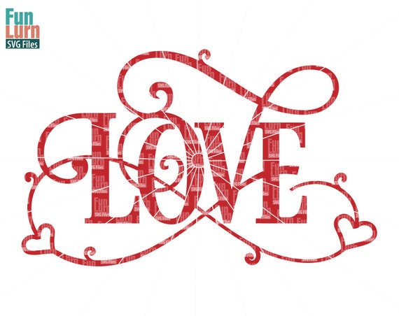 Download Love Svg Heart Swirl Love Word Art Christmas Ornament Etsy