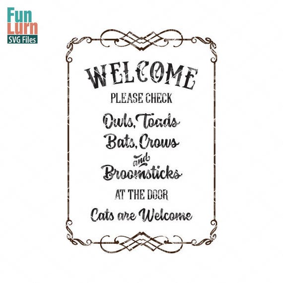 Download Halloween Welcome Sign Please Check Owls Toads Bats Crows Etsy PSD Mockup Templates