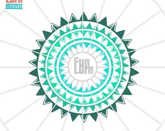 Aztec Mandala Frame 2, aztec frame svg, Aztec Monogram SVG, svg png dxf eps to use with Silhouette Cameo, Cricut Air etc