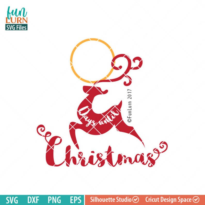 Days Until Christmas Svg Reindeer Charger Plate Christmas Etsy