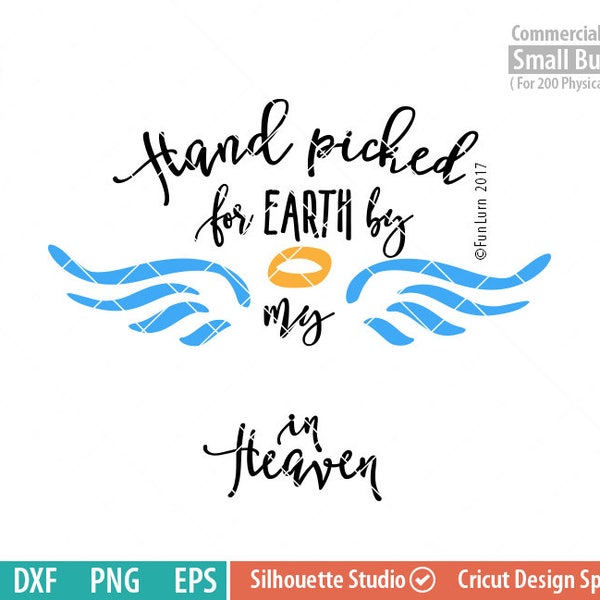 Handpicked for Earth SVG, Angel Wings Halo Design (Digitaler Download)