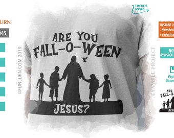 Falloween Jesus SVG, Christian Halloween Sign (Digital Download)