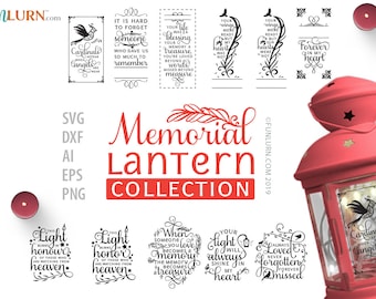 Memorial Lantern Bundle, Remembrance Ornament (Digital SVG File)