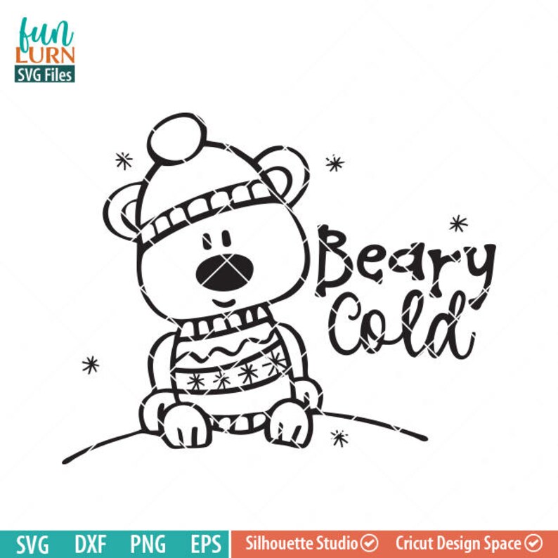 Download Cute Bear svg Beary Cold SVG Polar Bear svg Sweater Cap | Etsy