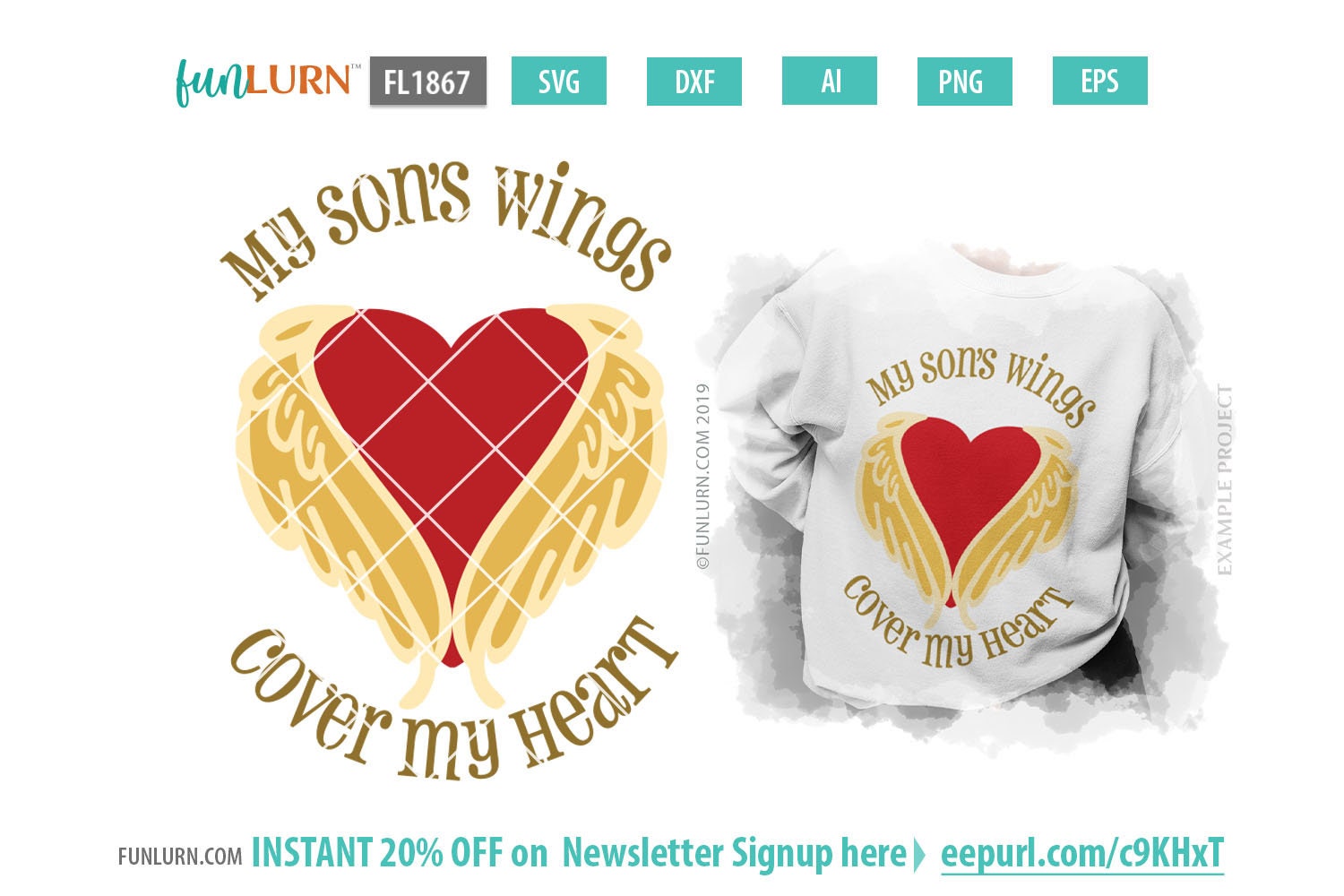 Download My son's wings cover my heart svg in loving memory | Etsy