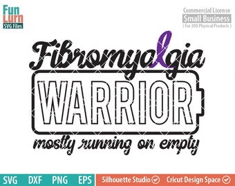 Guerrero de la Fibromialgia SVG, Cinta Morada de Concientización (Archivos Digitales)