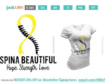 Spina Bifida Awareness SVG, Yellow Ribbon (Digital SVG File)