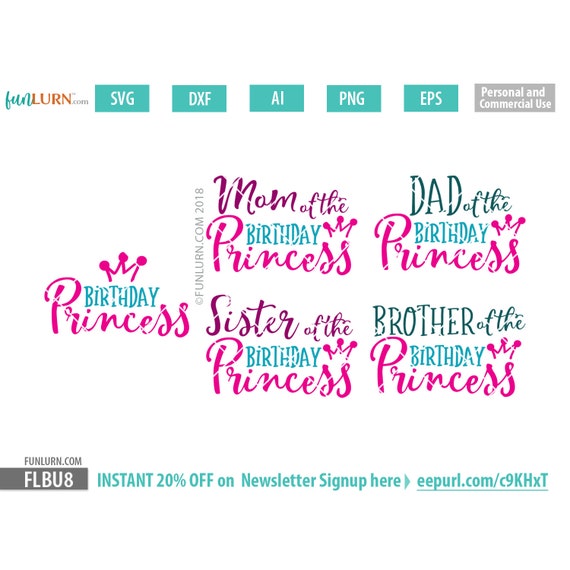 Download Birthday Princess Svg Mom Of The Birthday Birthday Princess Etsy