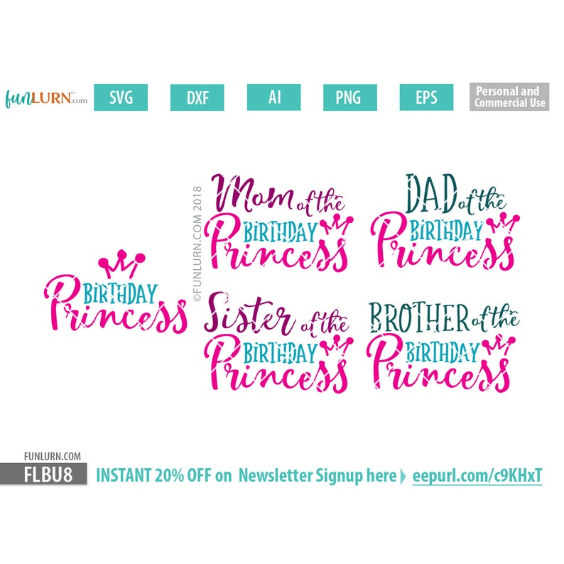 Download Birthday Princess SVG Mom of the Birthday Birthday Princess | Etsy