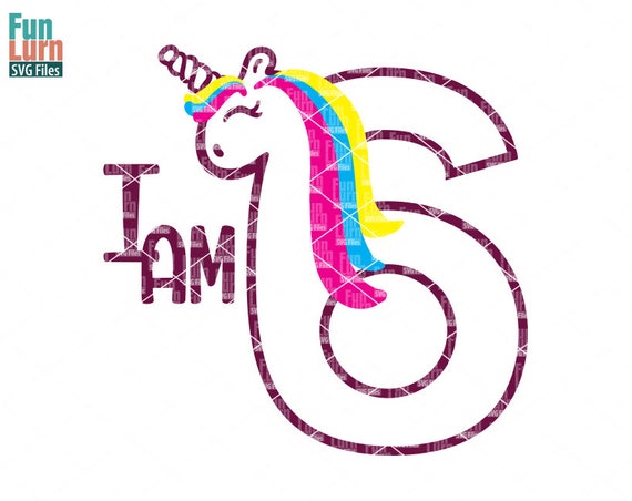 Download Unicorn Birthday svg Sixth Birthday I am Six Six svg 6 | Etsy