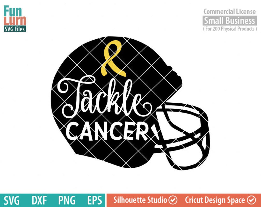 Tackle Cancer SVG, Cancer Awareness, Support, Ribbon, Gold, Childhood