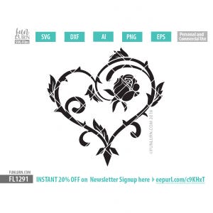 Gothic Rose Rebe Herz, bis Tod tun Sie uns Teil SVG, Hochzeit, gotische Hochzeit, Dorn Herzen, rote rose, SVG Png Dxf eps