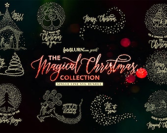 Single Line Christmas SVG Card Bundle, Foil Quill Designs (Digital Download)