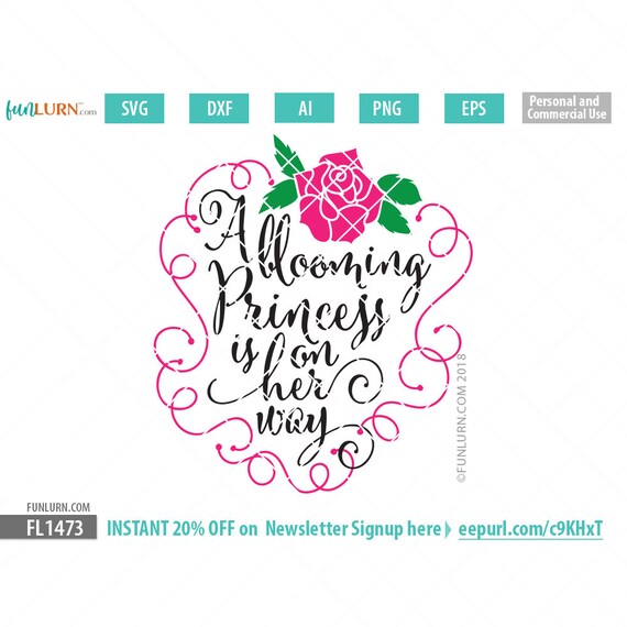 Download A Blooming Princess Is On Her Way Svg Birth Announcement Svg Etsy
