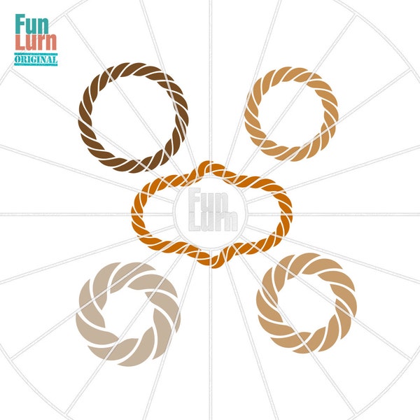 Rope monogram frames, Sailor Monogram, Sea Monogram, circle monogram frame, manly, svg png dxf eps for Silhouette Cameo cricut Air etc