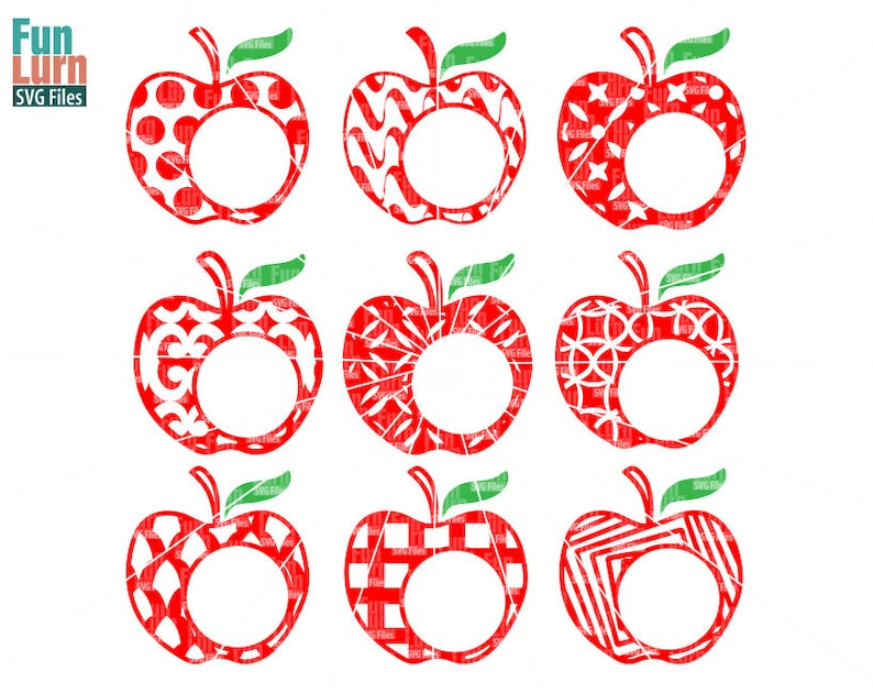 Download Split Apple SVG Teacher SVG Apple Monogram SVG Teacher | Etsy