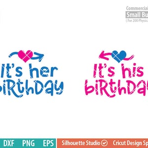 Svg d'anniversaire de jumeaux, jumeaux, garçon et fille, c'est son anniversaire, c'est son anniversaire, fichiers SVG, EPS, DXF et png pour machines Cricut et Silhouette