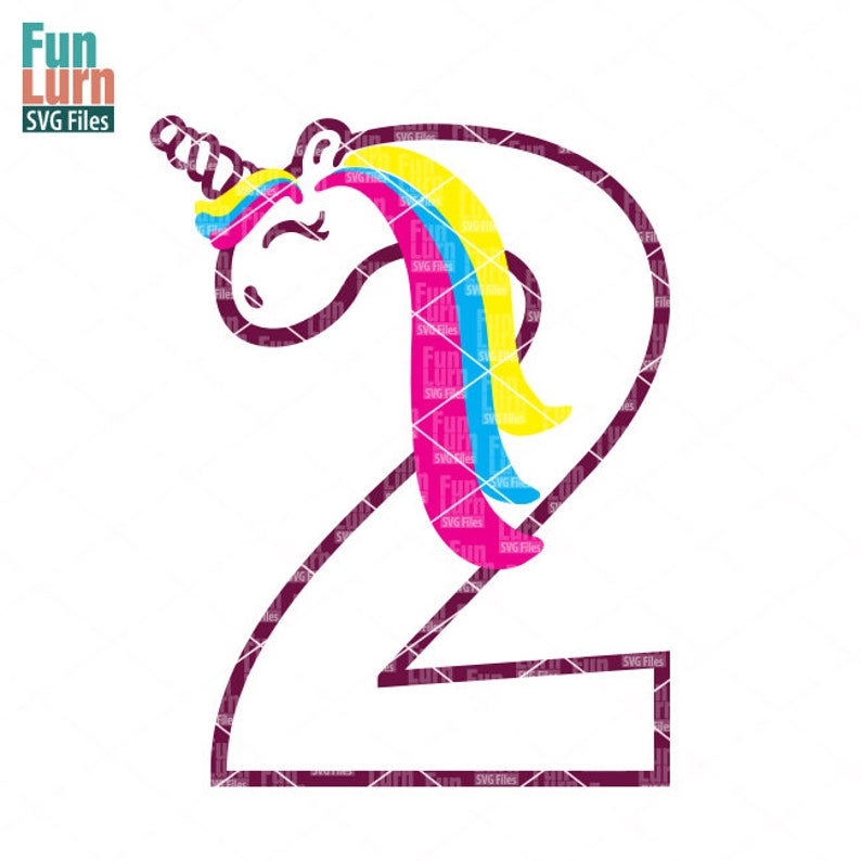 Download Unicorn Numbers SVG Bundle Birthday numbers Rainbow | Etsy